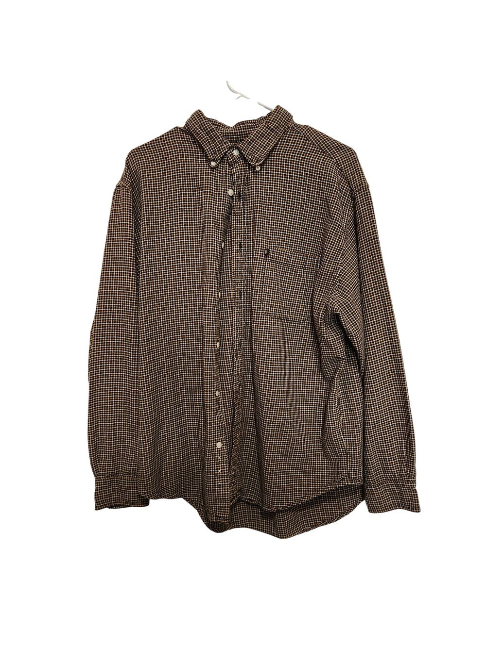 Ralph Lauren Jeans Co Houndstooth Cotton Long Sleeve Button Down Shirt Sze Large